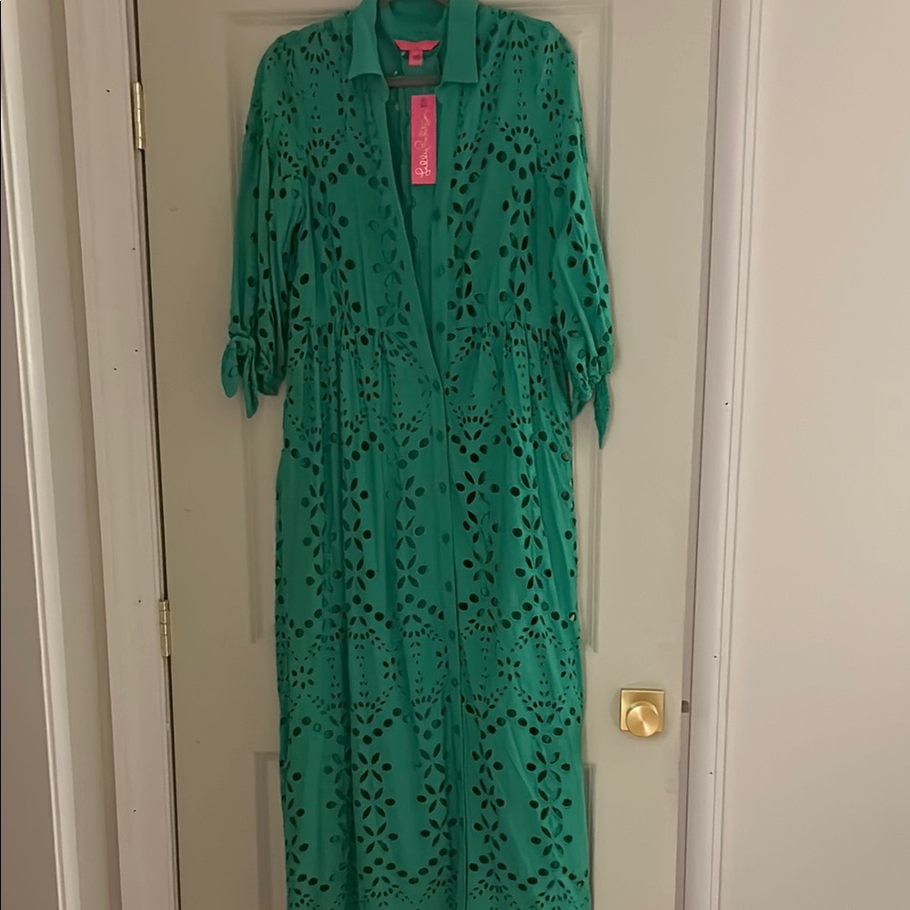 Lilly Pulitzer Green Eyelet Maxi Dress